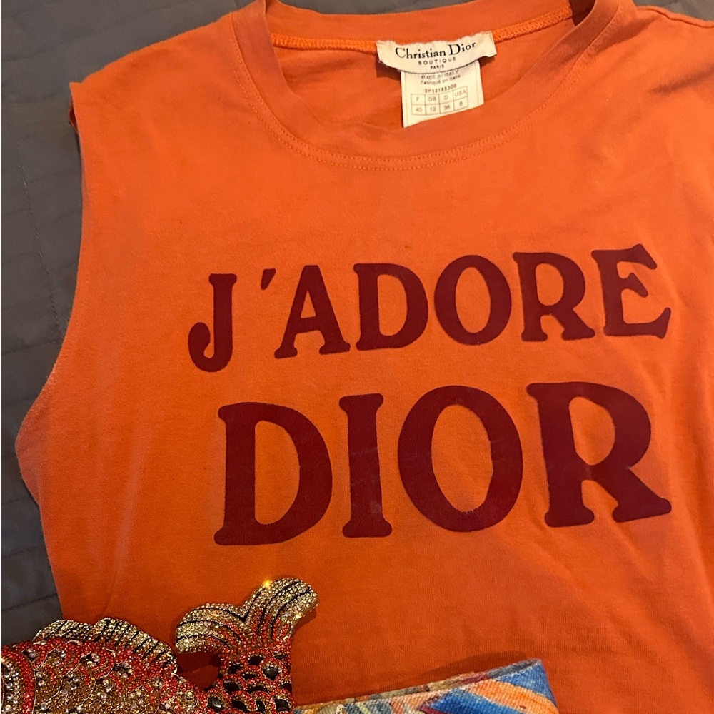(Used my prof pics to show). Vintage Dior 2003 tank top in orange.
